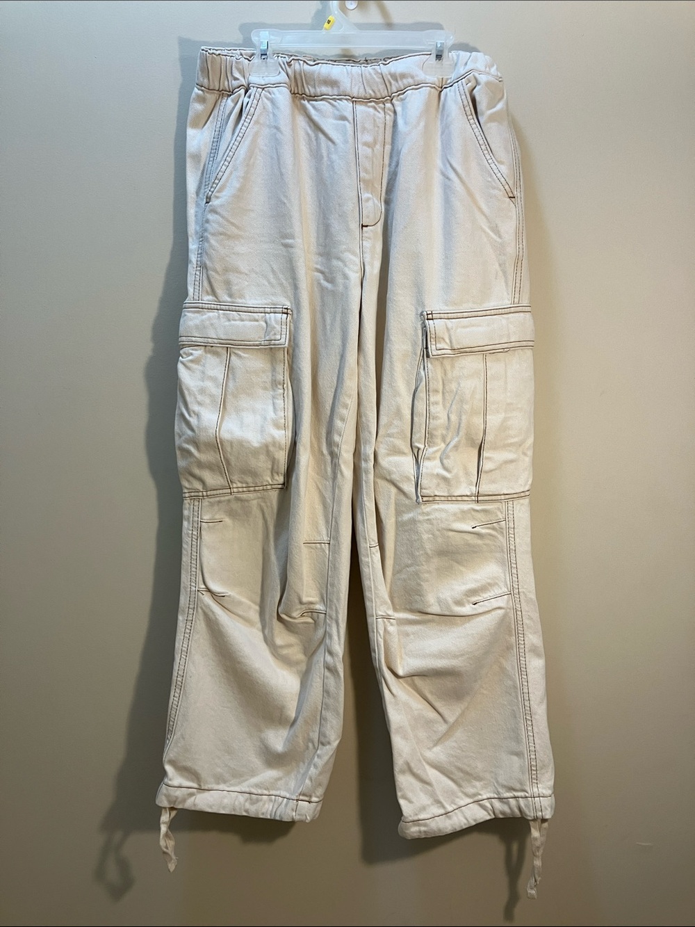 Urban Outfitters Off-White Cargo Pants with Utility Pockets
